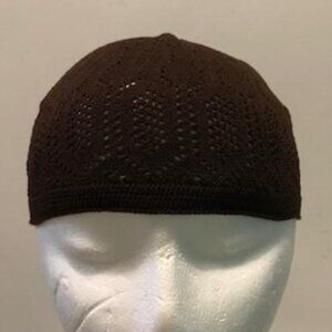 Turkish Knit Cotton Kufi Mercan Skull Cap Brown
